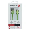 Cablu de date Swissten textil USB / USB-C 1,2 m verde