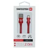 Cablu de date Swissten textil USB / USB-C 2,0 m Rosu