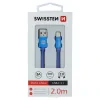 Cablu de date Swissten textil USB / USB-C 2,0 m albastru