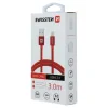 Cablu de date Swissten textil USB / USB-C 3,0 m Rosu