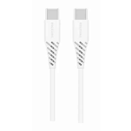 Cablu de date Swissten TPE USB-C/USB-C Putere de 5A (100W) 2,5 m Alb