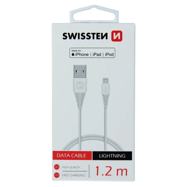 Cablu de date Swissten  Lightning 1,2 M Alb