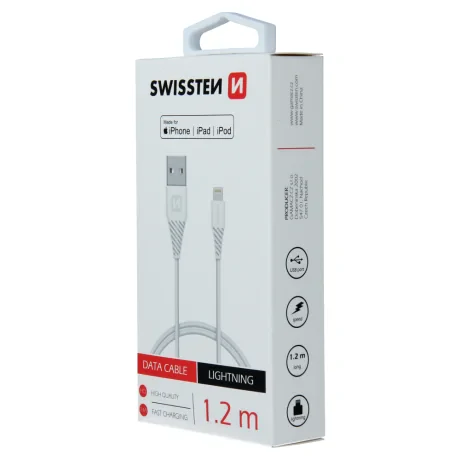 Cablu de date Swissten  Lightning 1,2 M Alb