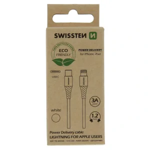 Cablu de date Swissten USB-C/Lighting Alb 1.2m (pachet Eco)
