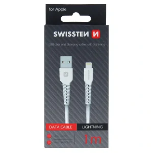 Cablu de date Swissten USB / Lightning 1,0 m Alb