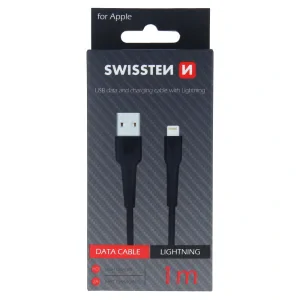 Cablu de date Swissten USB / Lightning 1,0 m Negru