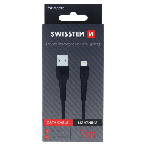 Cablu de date Swissten USB / Lightning 1,0 m Negru