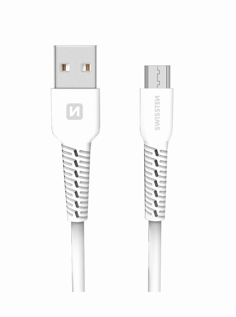 Cablu de date Swissten USB / Micro USB 1,0 M Alb thumb