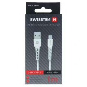 Cablu de date Swissten USB / Micro USB 1,0 M Alb
