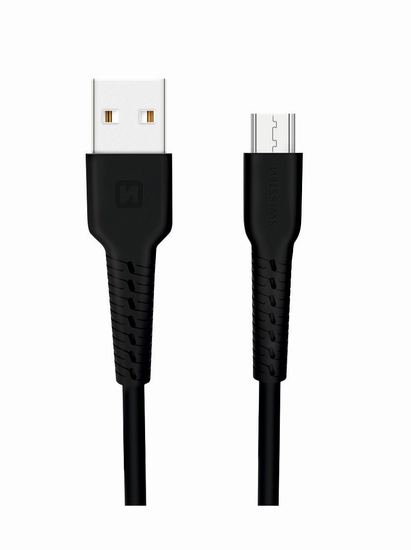 Cablu de date Swissten USB / Micro USB 1,0 m Negru thumb