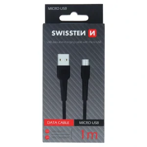 Cablu de date Swissten USB / Micro USB 1,0 m Negru