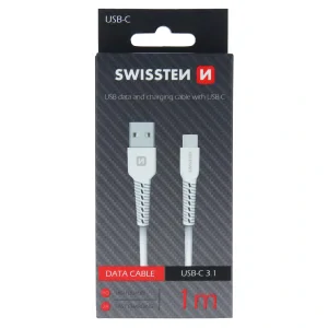 Cablu de date Swissten USB / USB-C 1,0 M Alb
