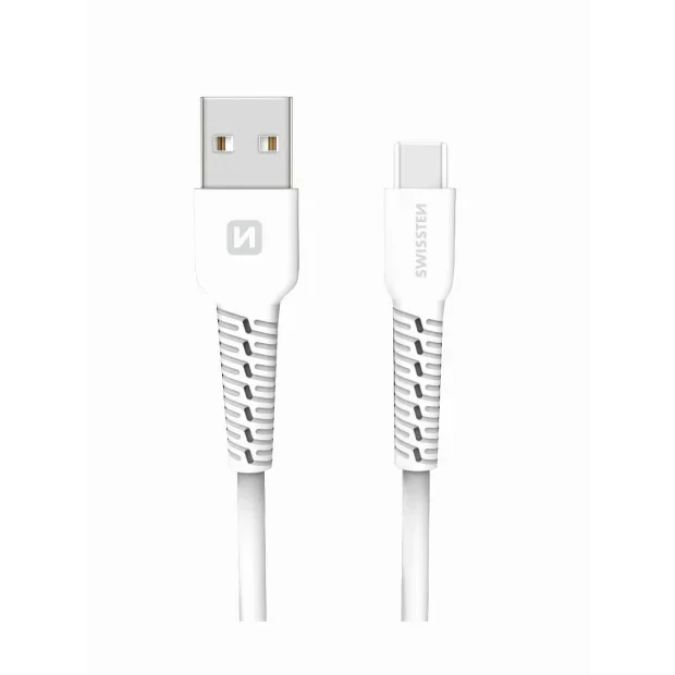 Cablu de date Swissten USB / USB-C 1,0 M Alb