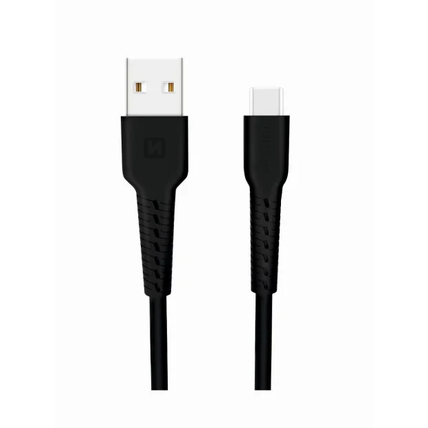 Cablu de date Swissten USB / USB-C 1,0 m Negru