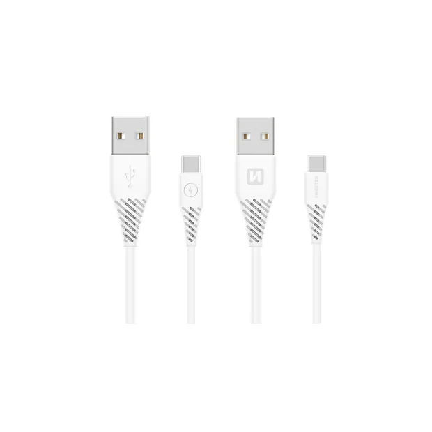 Cablu de date Swissten USB / USB-C 3.1 Alb 1,5 m (7mm)