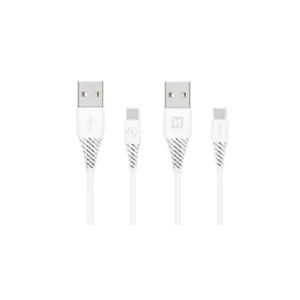 Cablu de date Swissten USB / USB-C 3.1 Alb 1,5 m (9mm)