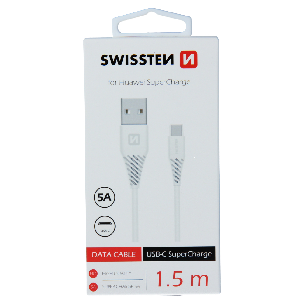 Cablu de date Swissten USB / USB-C Huawei SUPER CHARGE 5a 1,5m Alb thumb