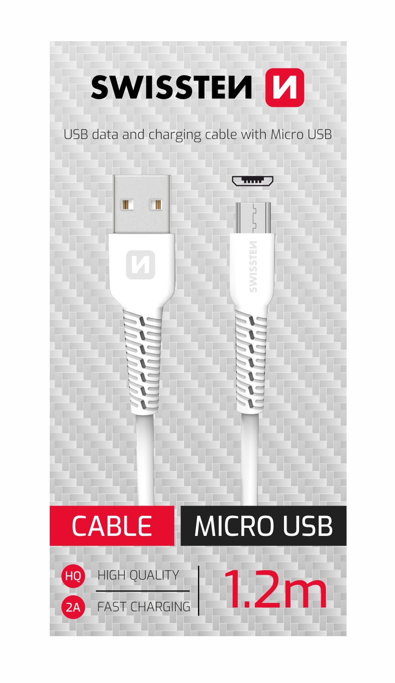 Cablu de date Swissten USB/Micro USB Alb 1,2m  thumb