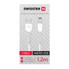 Cablu de date Swissten USB/Micro USB Alb 1,2m 