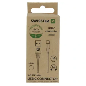 Cablu de date Swissten USB/USB-C Alb 1.2m (pachet Eco)