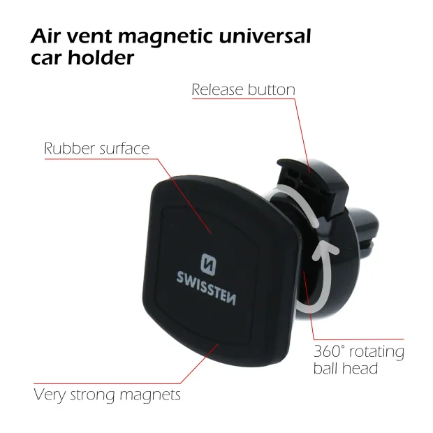 Suport telefon magnetic ventilatia masinii Swissten S-grip AV-M3