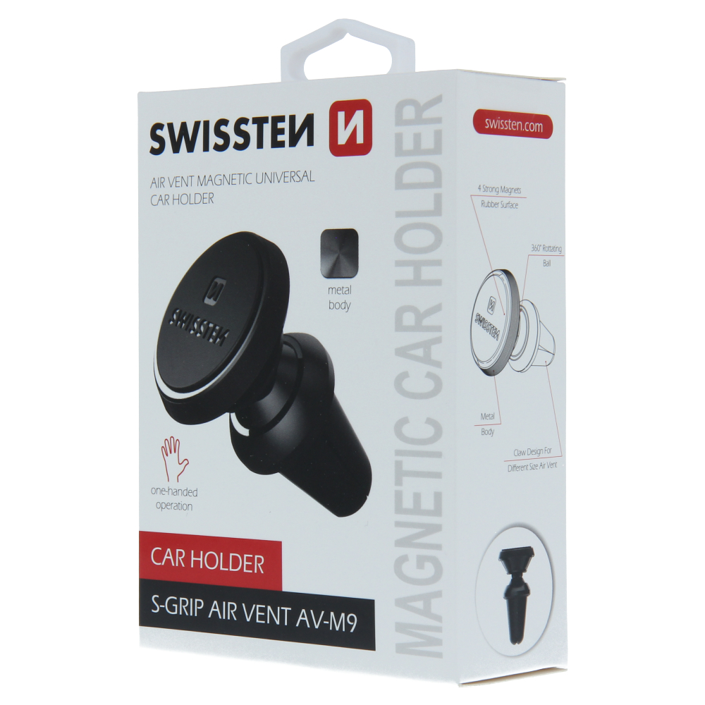 Suport auto magnetic la ventilatia masinii Swissten S-Grip AV-M9 Negru thumb