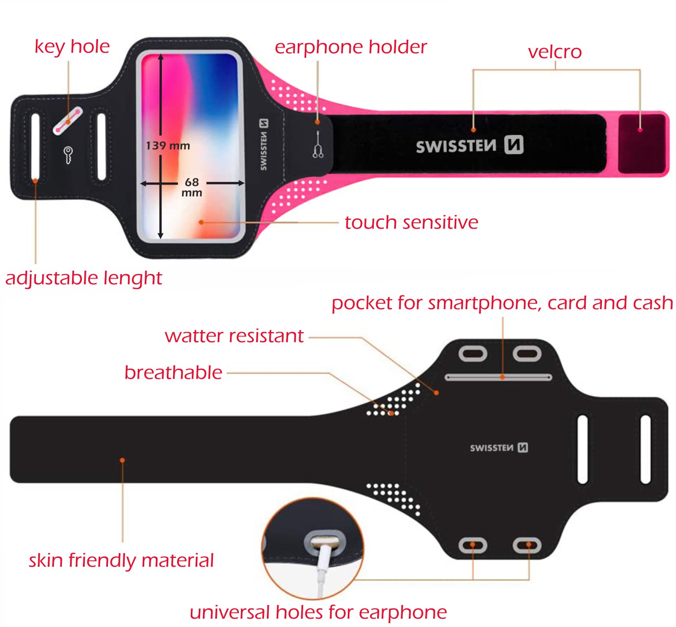 Case Swissten Armband Case 6.0 "Roz thumb