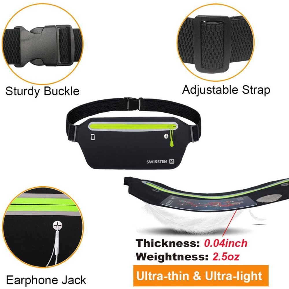 Husa Swissten Waist Bag pentru Telefon Negru thumb