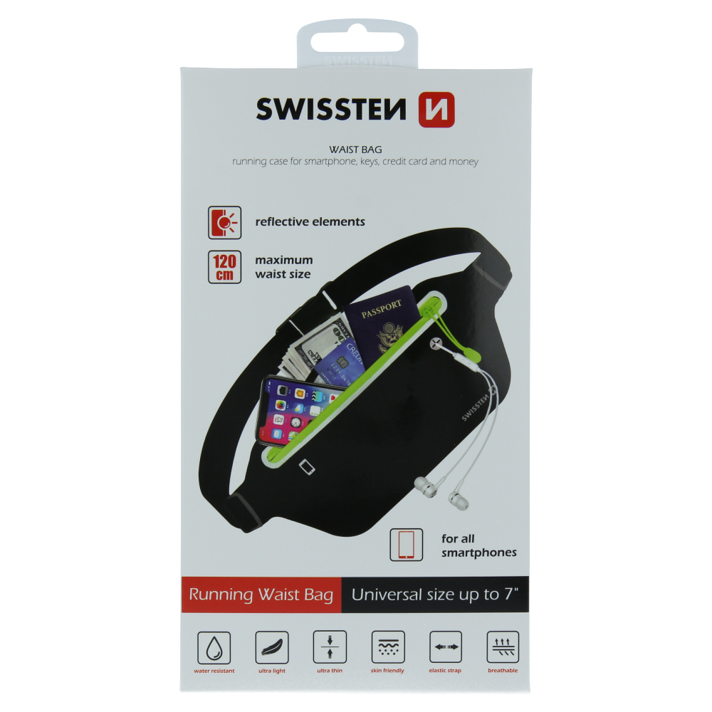 Husa Swissten Waist Bag pentru Telefon Negru thumb