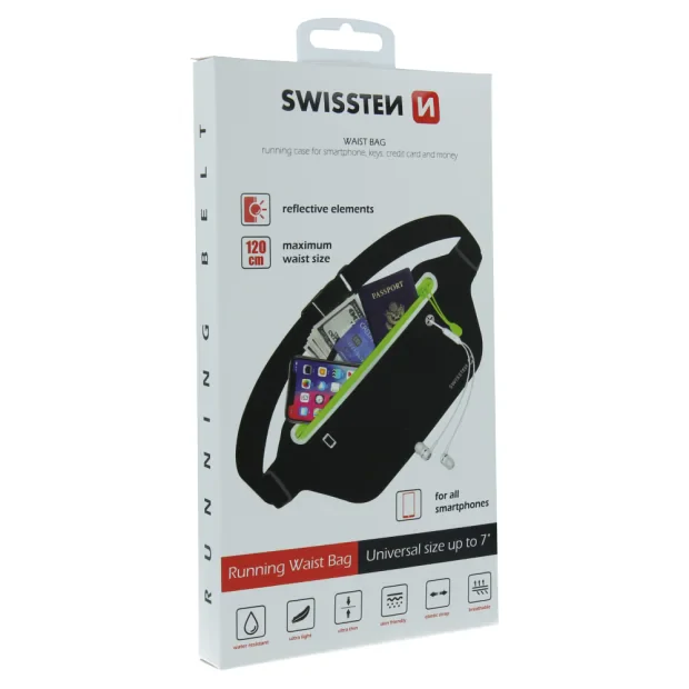 Husa Swissten Waist Bag pentru Telefon Negru