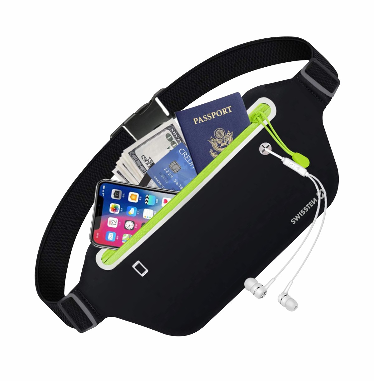 Husa Swissten Waist Bag pentru Telefon Negru thumb