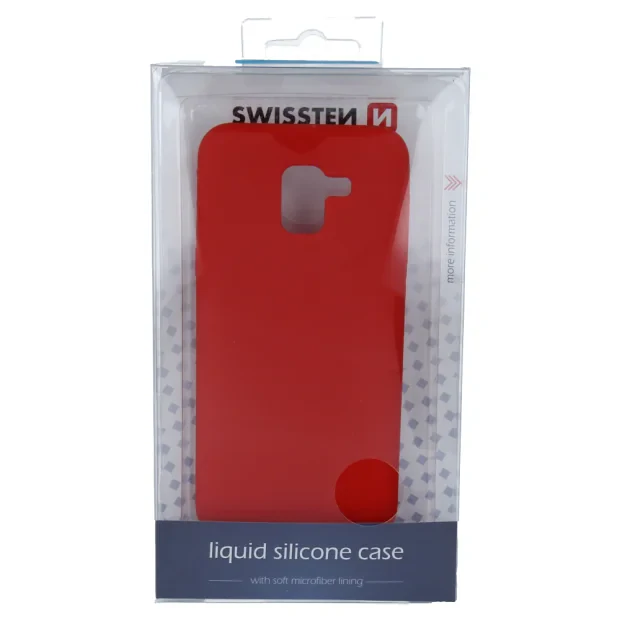 Silicon Swissten Liquid Samsung J600 Galaxy J6 2018 Rosu