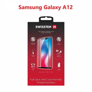 Swissn Full Glue, Cadru de culoare, Case Friendly Samsung A125 Galaxy A12 Negru