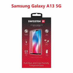 Swissten Glass Full Glue, cadru de culoare, Case friendly Samsung A136 Galaxy A13 5G Negru