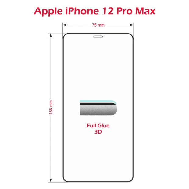 Swissten Ultra Durabil 3D Full Glash Glass Apple iPhone 12 PRO Max Negru