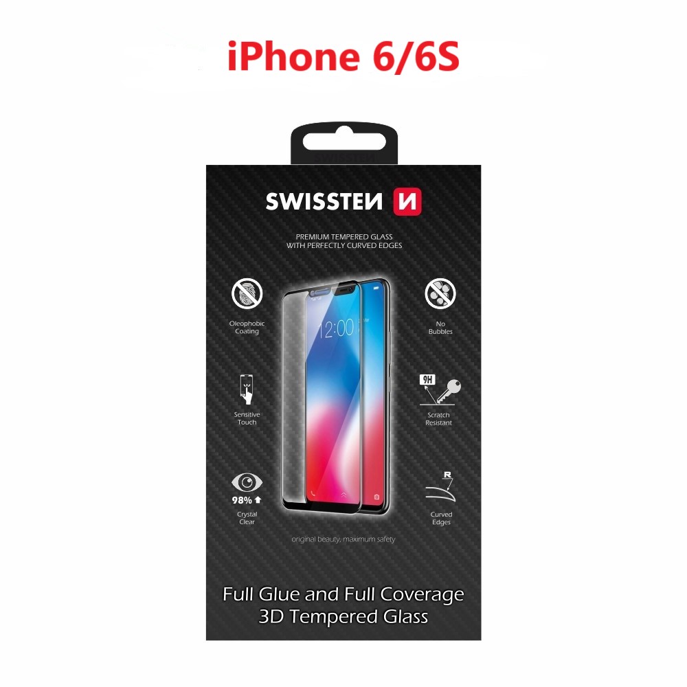 Swissten Ultra Durabil 3D Full Glue Glass Apple iPhone 6/6s Alb thumb