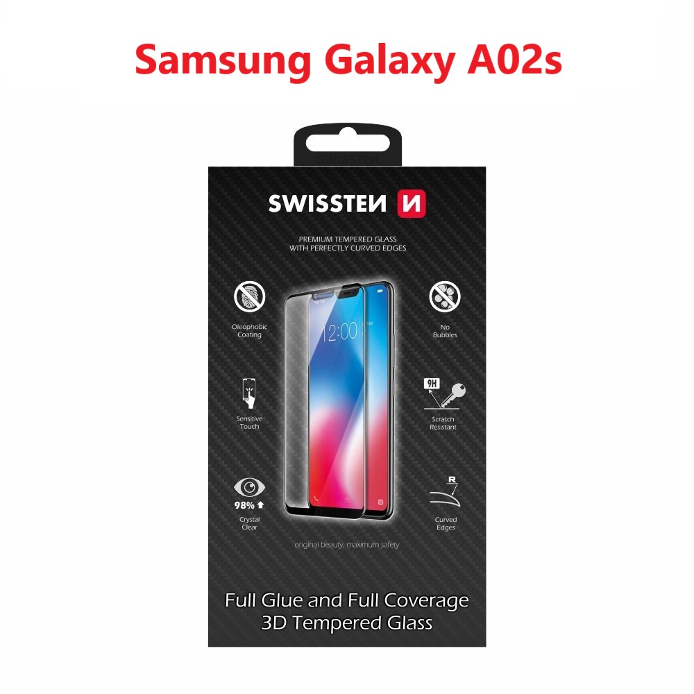 Swissten Ultra Durabil 3d Full Glue Glass Samsung A025 Galaxy A02S Negru thumb