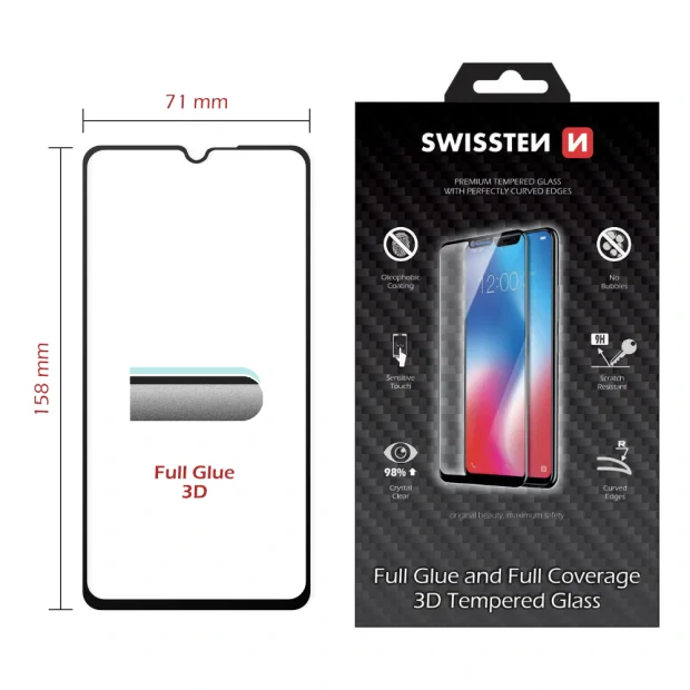 Swissten Glass Ultra Durabil 3d Full Glue Xiaomi Mi 10 Lite Negru