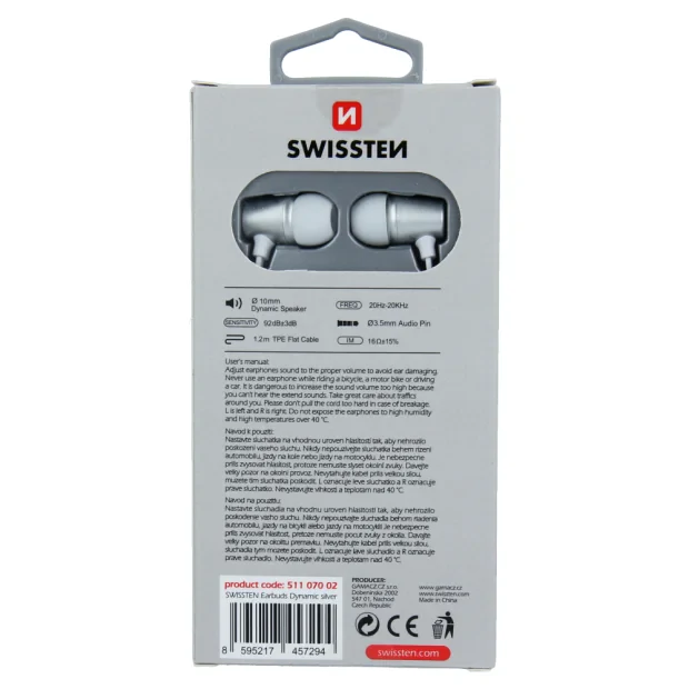 Casti Swissten dinamic YS500 SILVER/WHITE