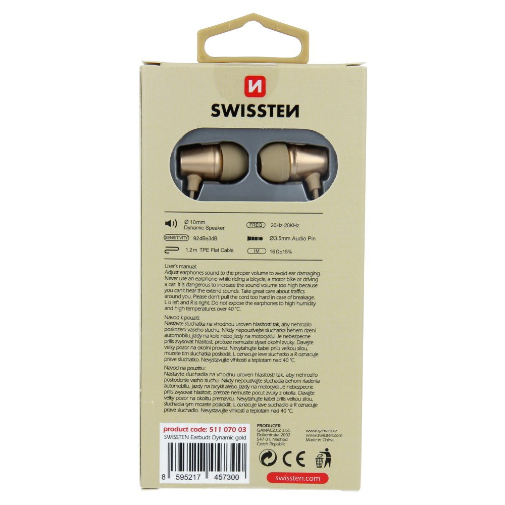 Casti stereo Swissten dinamic YS500 Gold thumb