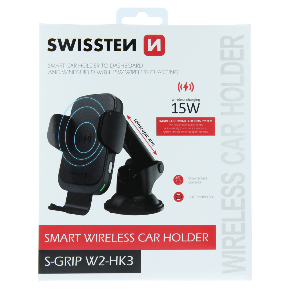 Suport auto inteligent de masina cu incarcare wireless Swissten 15W s-grip W2-HK3 thumb