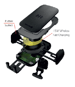 Suport auto inteligent ventilatia masinii cu incarcare wireless 15W Swissten S-GRIP W2-AV5 thumb