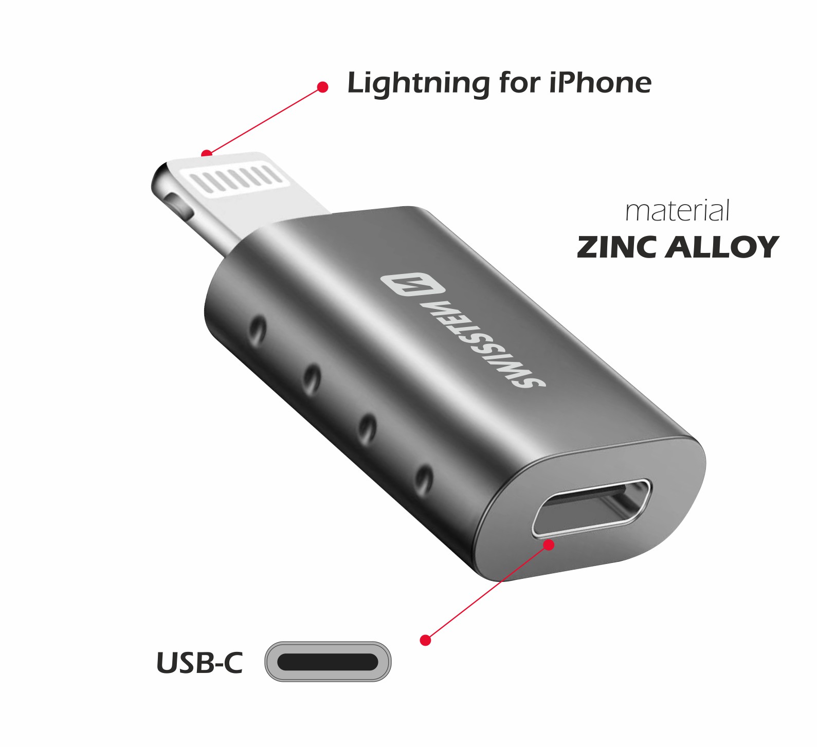 Swissten Adapter Lightning (M)/USB-C (F) thumb