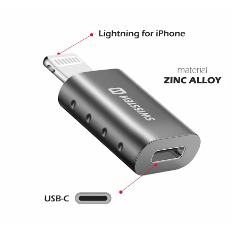 Swissten Adapter Lightning (M)/USB-C (F)