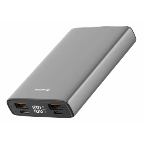 Swissten Aluminum Power Bank 10000 MAH 20W power Gri