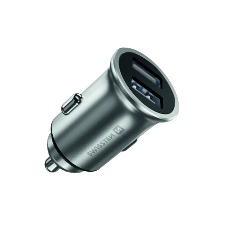 Adaptor Swissten CL 2x USB 4.8a Metal Argintiu