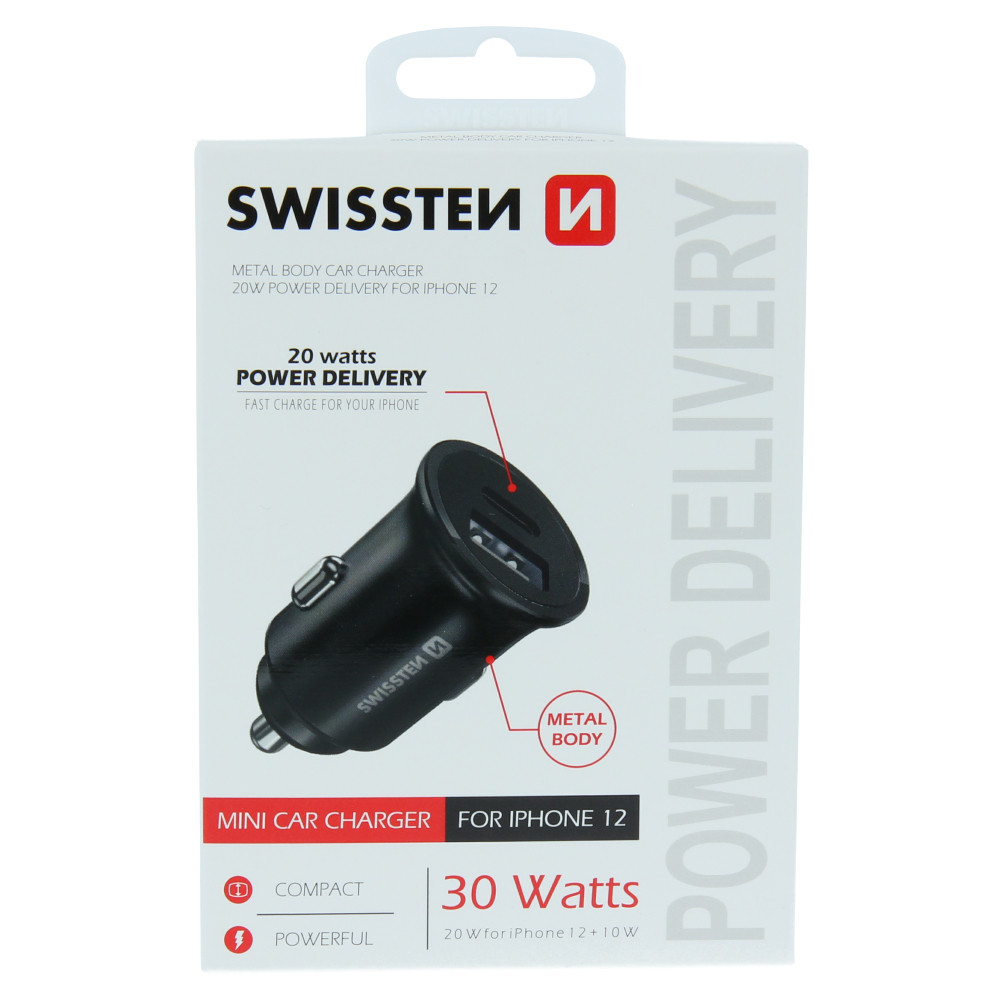 Adaptor Swissten CL power 20W iPhone 12 Negru thumb