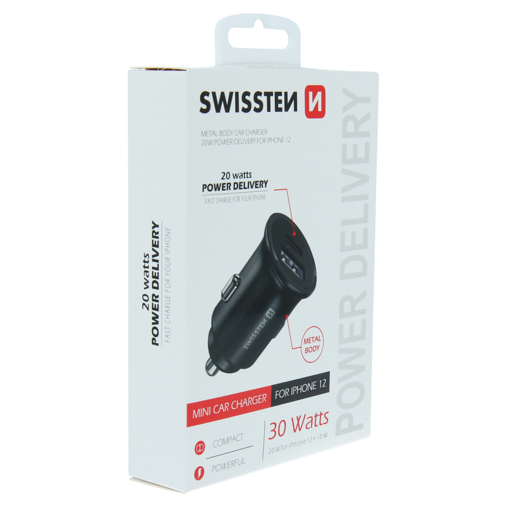 Adaptor Swissten CL power 20W iPhone 12 Negru thumb