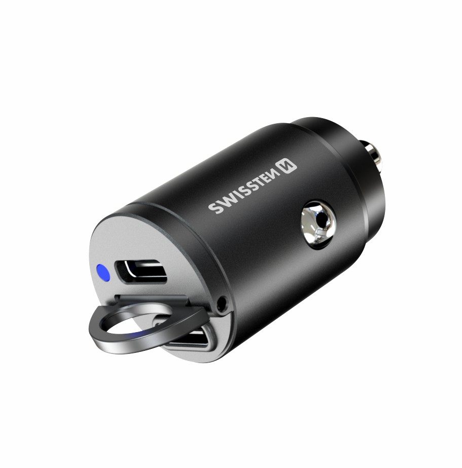 Adaptor Swissten CL power 2x USB-C 30W Nano Negru thumb