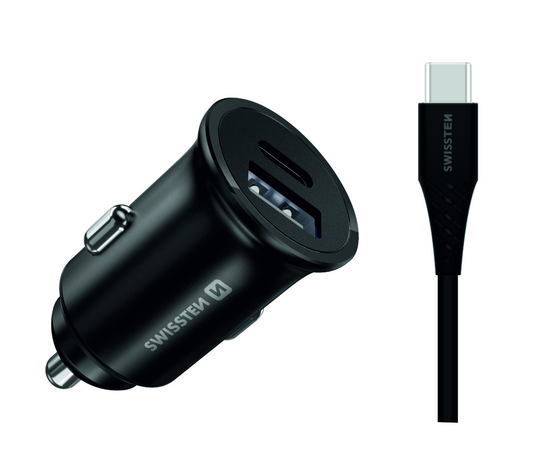 Swissten CL PRO Samsung Super Charging 25W + USB-C/USB-C 1,2 m Cablu Negru thumb